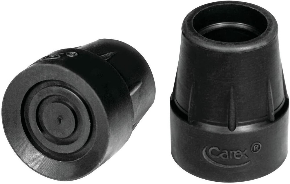 Carex Cane Tips 1″ Metal Reinforced 2 ct (A720-00) BLACK 1 pair