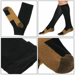 1-10 Pairs Copper Compression Socks 20-30mmHg Graduated Support Mens Womens Lot