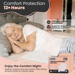 Bed Pads with Adhesive Strip 30″x36″, Thick Absorbent Incontinence Adults Und…