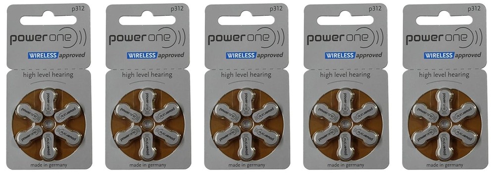 PowerOne Size 312 Hearing Aid Batteries – 30 count