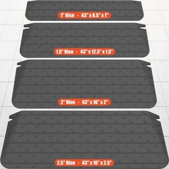 1″ 4″ Rise Height Heavy-Duty Rubber Threshold Ramps Cuttable Entrance Doorway
