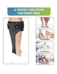 Drop Foot Brace AFO Orthosis One Size Polyethylene Adjustable Breathable Black