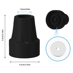 4 Pack Replacement Rubber Cane Tips 3/4 Inch Heavy Duty Rubber Crutch Tips Non S