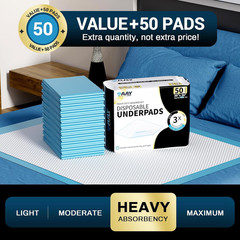 Disposable Bed Pads 36″ X 36″ (50 Count) Extra Large Heavy Duty Incontinence Un