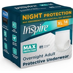 Inspire Adult Diapers XL Maximum Absorbency Leakproof Overnight Underwear 14Ct