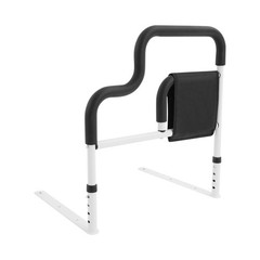 Bedside Armrest Adjustable Height Heavy Duty Steel Bed Rail For Elderly Safety