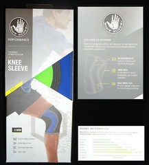 Body Glove Performance Thermal Compression Knee Sleeve 3mm Small Black Green Blu