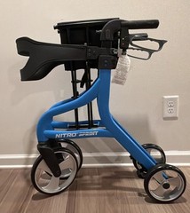 Drive Medical Nitro Sprint Rollator Walker Heavy Duty w/ Seat Blue