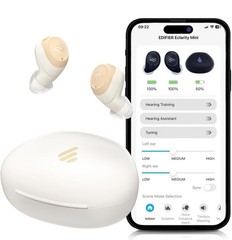 Edifier Mini Hearing Aids, Bluetooth, Rechargeable, Noise Cancellation, 4 Modes,