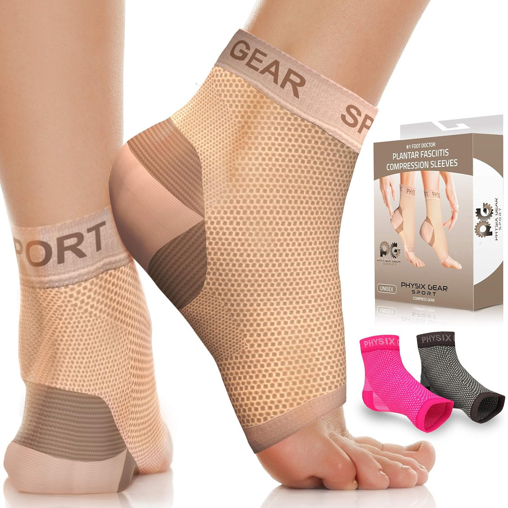 Physix Gear Sport Plantar Fasciitis Socks with Arch Support for Men & Women – An