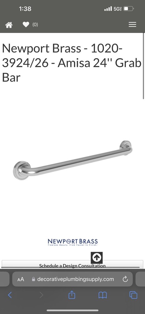 Newport Brass (Polished Chrome) 24 Inch Grab Bar