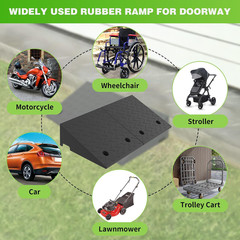 6.7″ Non-Slip Rubber Wheelchair Ramp – 2PCS, 2200Lbs Load Capacity