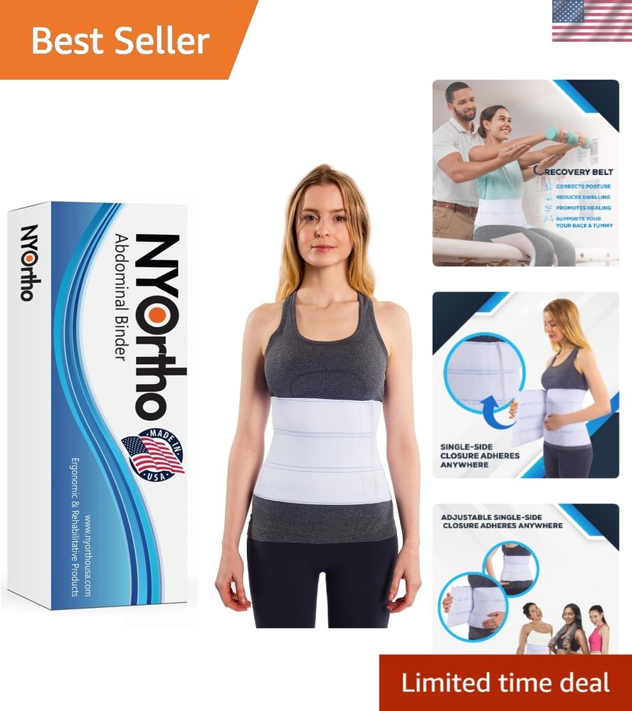 Abdominal Binder 12″ 4-Panel – Adjustable Post-Surgery Support for 45-60″ Waist