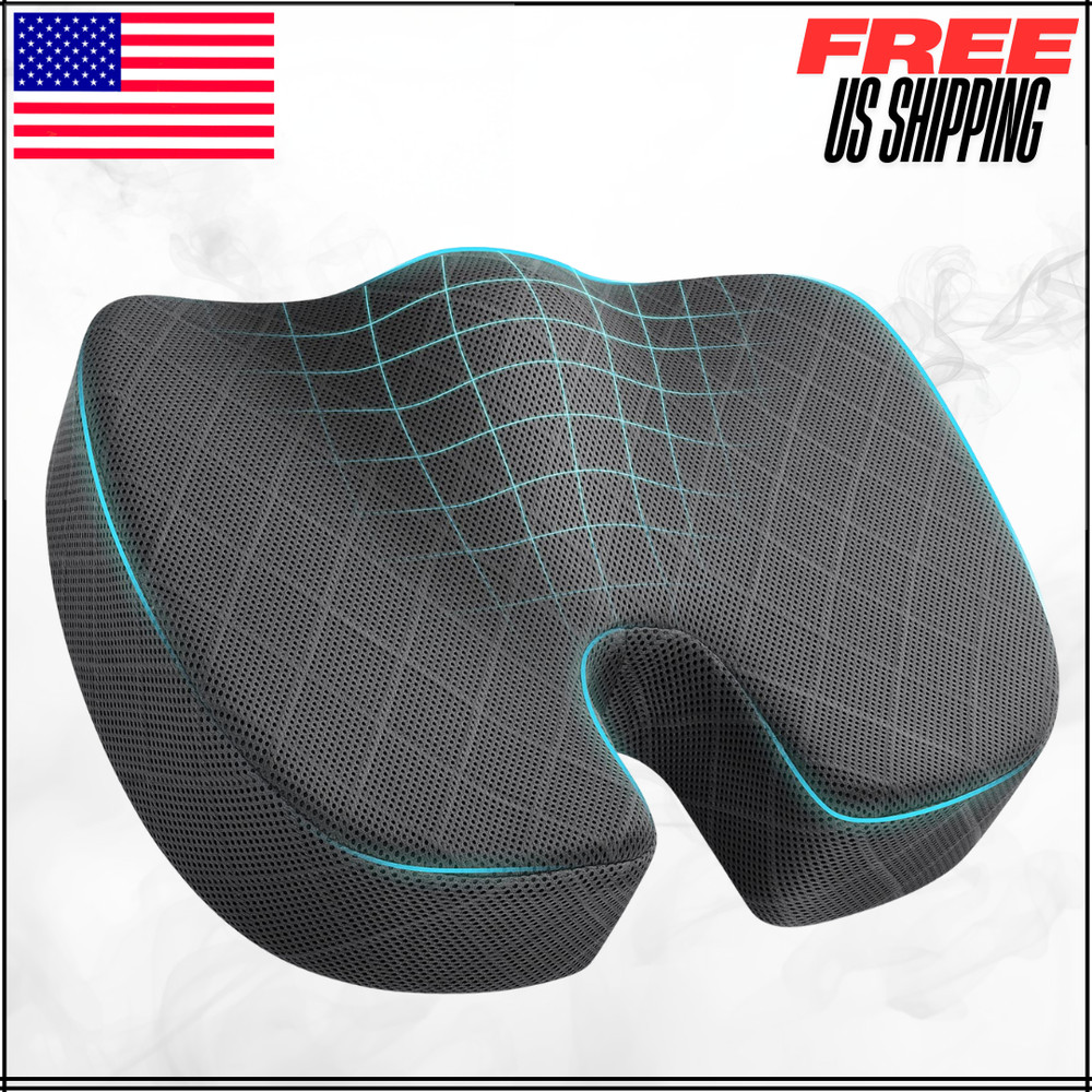 Memory Foam Seat Cushion Sitting Chair Pillow Office Car Airplane Coccyx Relief