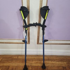 Blue Ergobaum G7 Adjustable Forearm Crutches. New NEVER USED
