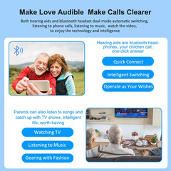 Bluetooth Bone Conduction Hearing Aid For Elderly Seniors Noise Reduction