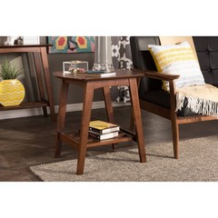 Baxton Studio Sacramento Mid-Century Modern Scandinavian Style End Table Dark