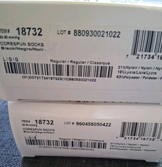 Core-Spun 20-30mmHg Gradient Compression Support Socks Black Large 2 Pair