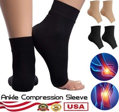 Pair Ankle Support Brace Compression Sleeve Plantar Foot Fasciitis Wrap Sports