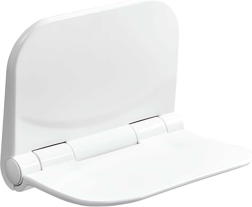 Bernkot 15″ Folding Shower Seat – Wall Mounted, 400Lb Capacity, White