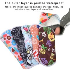 Menstrual Pad Reusable Waterproof Bamboo Charcoal Fiber Cloth Washable Women