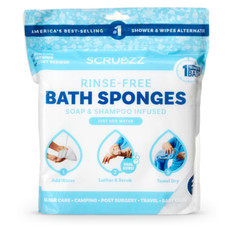 Scrubzz Disposable No Rinse Bathing Wipes – 25 Pack- All-In-1 Single Use Shower