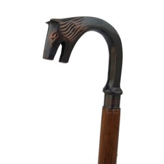 Antique Brass Handle Brown Wooden Walking Stick Cane Style Handmade Gift
