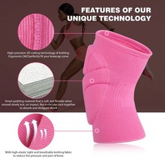 Volleyball Knee Pads Pink High Protection Supporter For Women Girls 1 PR