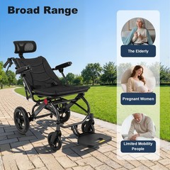 All-terrain Adjustment Backrest Wheelchairs Foldable Wheelchair For Senior 130kg