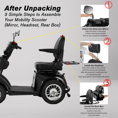 Heavy Duty 4 Wheel Mobility Scooters for Seniors 1000W 40 Miles 500 lb Capacity