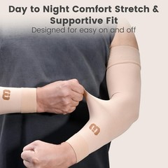 MGANG Lymphedema Compression Arm Sleeve for Women Men, Opaque, 15-20 mmHg Com…