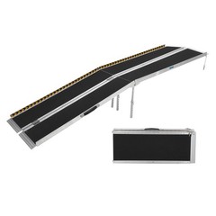 10FT Aluminum Wheelchair Transfer Ramp Folding Mobility Ramp 600 lbs w/ Legs