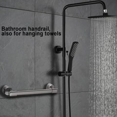 Suction Cup Shower Grab Bar – Easy-Grip Handles, Bathroom Safety Support, No-Dri