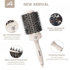 AIMIKE Large Nano Thermal Ceramic Round Brush with Barrel 2.1 inch for Blow Dryi