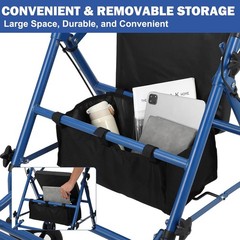 Rollator Walker for Seniors 2 in 1 Walker Wheelchair Combo Medical Walker w/Seat