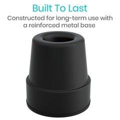 Quad Cane Tips Heavy Duty 1/2 inch Replacement Rubber Foot Black Attachment…