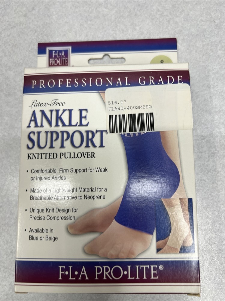 Pro-Lite Ankle Support Knitted Pullover Size Small (7-8.5) Beige Latex -Free NIB