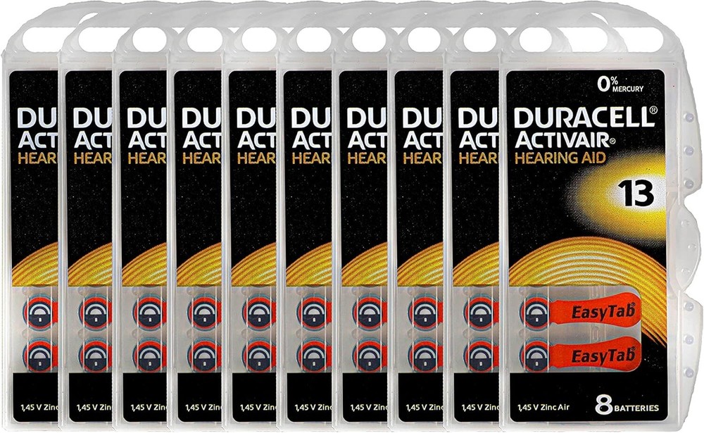 Duracell Activair Hearing Aid Batteries Fresh: Size 13 (80 Batteries)-Exp 2028