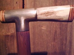 walking stick DEER ANTLER „T“ handle TAPERED HICKORY wood shaft HANDCRAFTED USA