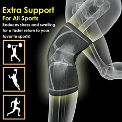 2x Knee Support Compression Sleeve Brace Patella Arthritis Pain Relief Gym