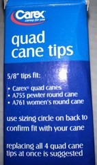 Carex Quad Cane Tips Also Fits 5/8 Inches Canes Large Metal Reinforced Base 2ct