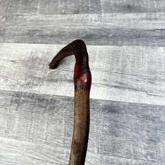 Natural Hardwood Walking Stick Cane Rustic Handcrafted Hiking Staff 39 Inch Bark