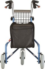 NOVA Traveler 3-Wheel Rollator Walker, All Terrain 8” Wheels w/ Bag/Basket/Tray