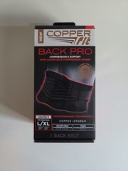 Copper Fit Black Back Pro Compression & Support Adjustable Straps L / XL NEW