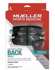 Mueller Lumbar Back Brace Support Belt Double Strap Adjustable Triangular Stable