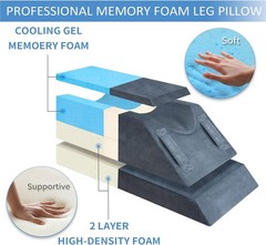 4-Height Adjustable Leg Elevation Pillows for After Surgery, Injuries, or Res…