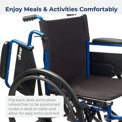 Blue Streak Lightweight Foldable Medical Wheelchair Double Recline Ultralight