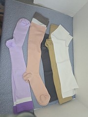 5 Pairs Compression Socks Set – 3 Toeless & 2 Full Toe – 15-20mmHg Stylish Color