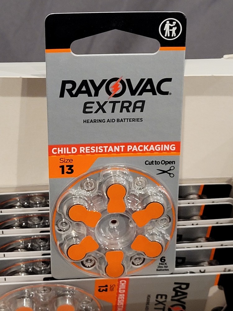 Rayovac Extra Hearing Aid Batteries Size 13 Orange Color 40 Batteries Free Ship