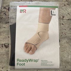 L & R ReadyWrap – Adj Compression Wrap Black – LARGE Left Ankle Foot